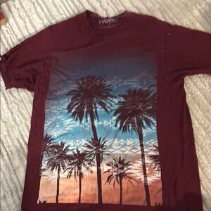 Tony Hawk Maroon Palm Tree Tee